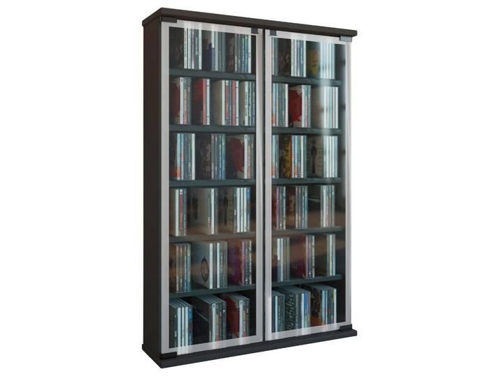 Mid.you Cd-Regal, Schwarz, Glas, 10 Fächer, 60x92x18 cm, Wohnzimmer, Regale, CD & DVD-Regale