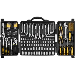 VEVOR Mechaniker Werkzeugsatz 207-teilig 1/4 Zoll 3/8 Zoll 1/2 Zoll Steckschlüsseleinsätze, SAE- und metrisches Mechaniker-Werkzeugset mit Bits Schraubenschlüsseln Ratschengriff Tragkoffer