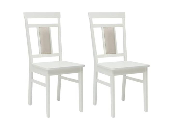 KGHERMDF Esszimmerstuhl 2er Set Weiß Massives Gummiholz Gepolsterter Sitz, Lackierte Oberfläche, Vintage Design, Für Esszimmer Küche Arbeitszimmer