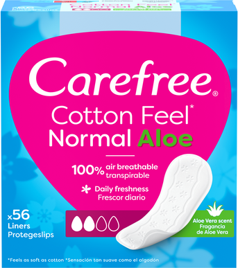 Carefree Cotton Feel Normal Aloe Protegeslips 56 un