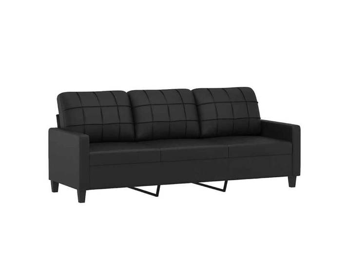 (76032)Canapé CHIC Canapé à 3 places Noir 180 cm Similicuir FR