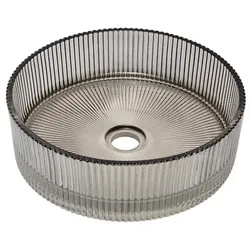 Aufsatzwaschbecken SAT Purity 36x36 cm grau ohne Hahnloch, ohne Überlauf SATGLA3636G