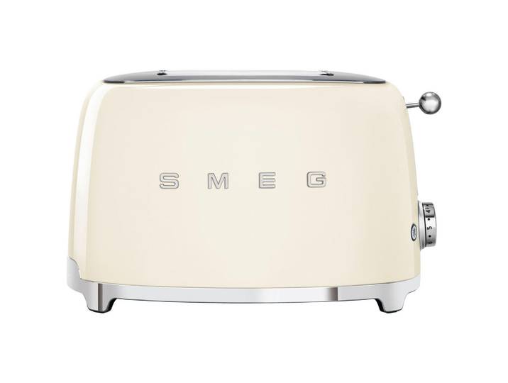 Smeg Toaster, Creme, Metall, 31x20x20 cm, Krümelschublade, Auftaufunktion, Aufwärmfunktion, automatischer Auswurf nach Röstende, automatische Zentrierung der Toastscheibe, Bagel-Funktion, Kochgeschirr, Küchengeräte, Toaster