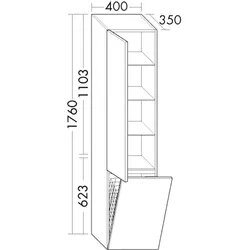 Burgbad Hochschrank Accura PG1 1760x400x350 Trend-/RAL-Farbe Matt, HSRK040RF6045 HSRK040RF6045