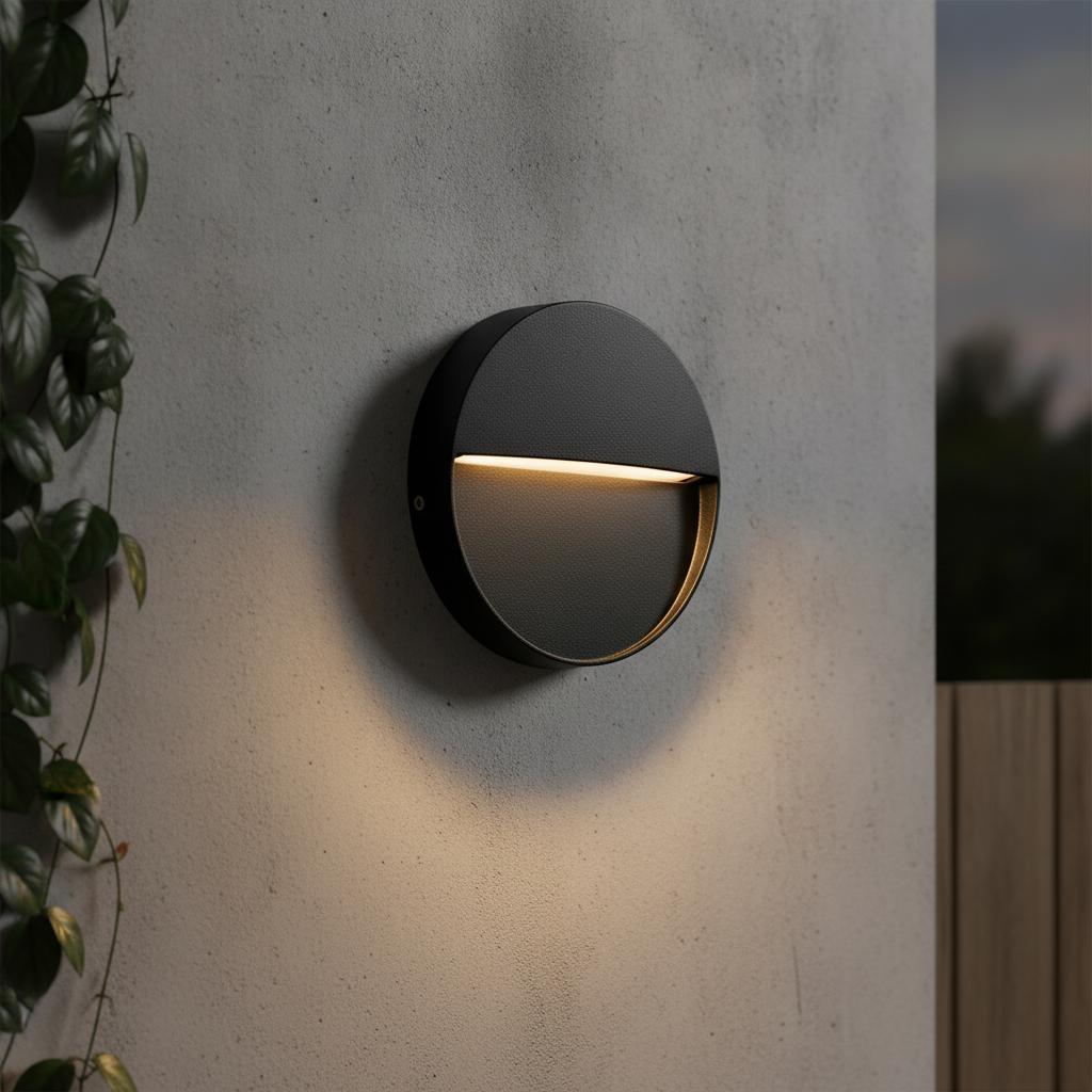 Lyora Ronde wandlamp zwart