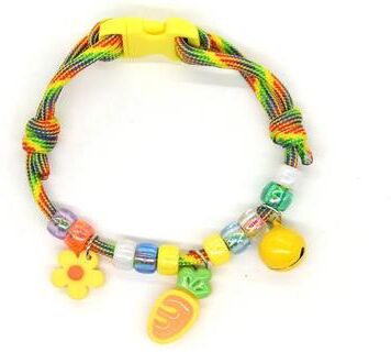 Uplift Treasures Colorful Braided Pet Collar With Bell c