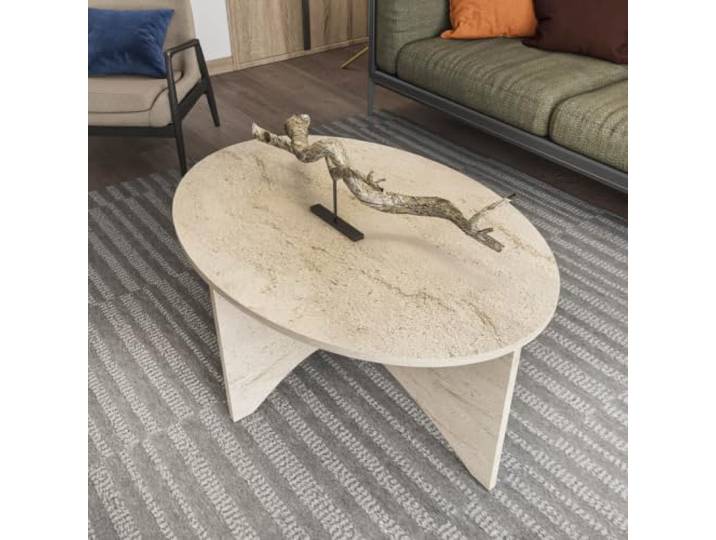 DECOROTIKA Solo Couchtisch Travertin Wohnzimmer Beistelltisch