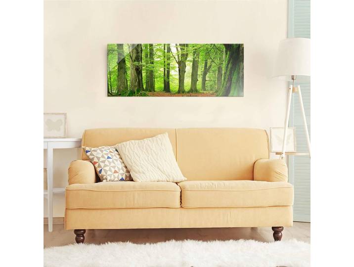 home24 Glazen afbeelding Mighty Beech Trees Materiaal: glas Motief: religie & spiritualiteit Patroon: met motief Type glas: veiligheidsglas groen 125