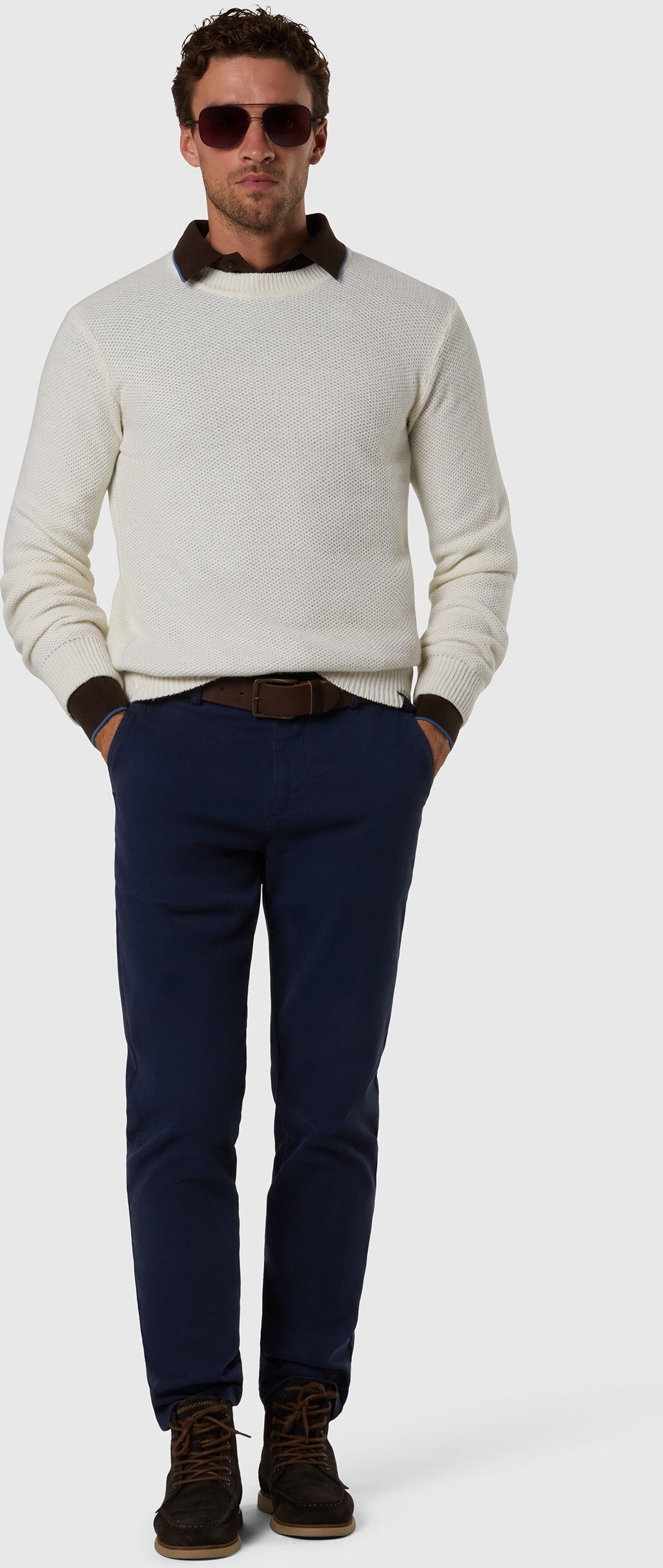 North Sails Pullover mit Wabenmuster und Rundausschnitt Marshmallow XXL