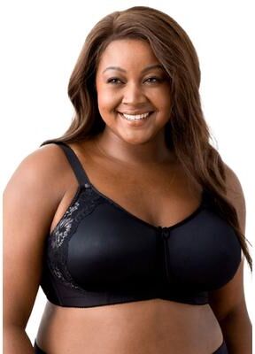 Plus Size Women's Fancy Smooth Curves Softcup Bra by Elila in Black (Size 42 DD/E)