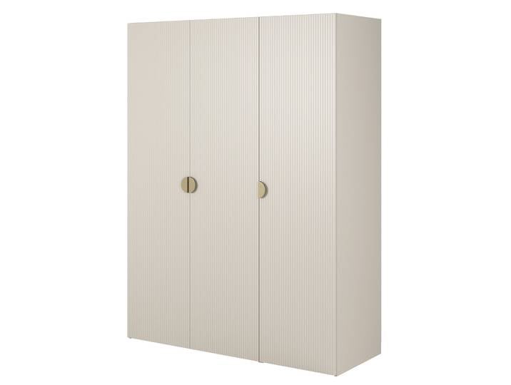 Drehtürenschrank Moonir mit drei Türen und zwei Kleiderstangen,