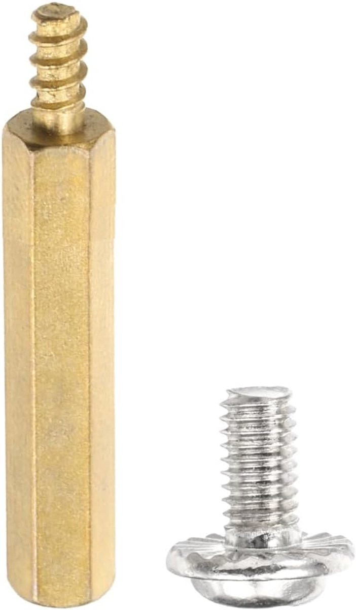 24 stuks M3 Messing Afstandhouders Set - Mannelijk naar Vrouwelijk Hex Spacers - M3 x 8mm en M3 x 6mm - Koperen Standoffs met M3 x 6mm Schroef