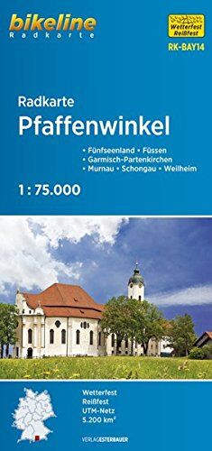 Esterbauer Verlag - Radkarte Pfaffenwinkel (RK-BAY14): Fünfseenland – Füssen – Garmisch-Partenkirchen – Murnau – Schongau – Weilheim, 1:75.000, wetterfest/reißfest, GPS-tauglich mit UTM-Netz (Bikeline Radkarte) - Preis vom 18.10.2026 15:28:09 h