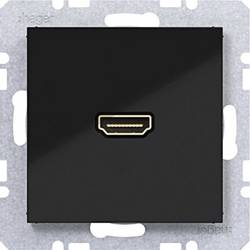 Hager HDMI-Steckdose Nachtschwarz (glänzend) WAF4379BG 1 St.
