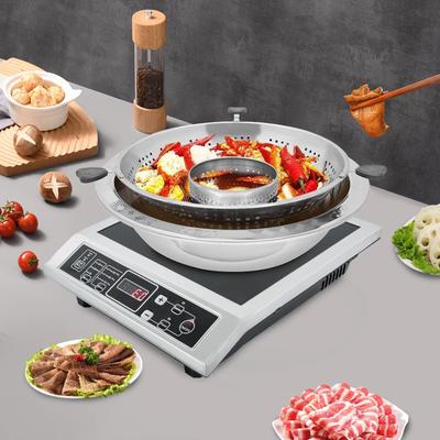 Hot Pot Lifting Two Grid Chinese style Lifting Hot Pot Steel Fondue Chafing Dish Hot Pot Lifting Two Grid Chinese style Lifting Hot Pot Steel Fondue Chafing Dish