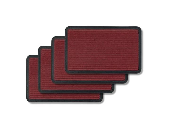 Fußmatte Außen & Innen rutschfest - Rot Linien 50x80cm 4er Set (Rechteckig)