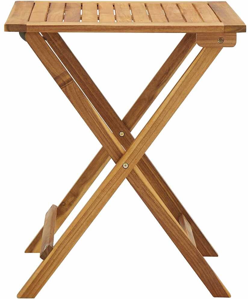 vidaXL Mesa y sillas bistró plegables 3 pzas y cojines madera maciza Gris