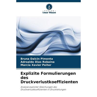 Explizite Formulierungen des Druckverlustkoeffizienten, Taschenbuch von Bruna Dalcin Pimenta,Adroaldo Dias Robaina,Marcia Xavier Peiter, Verlag Unser
