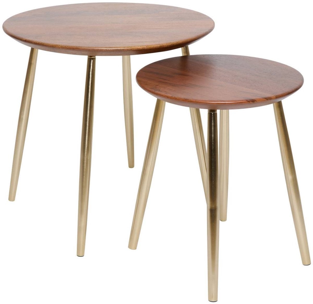 Set van 2 houten Noida nesttafels