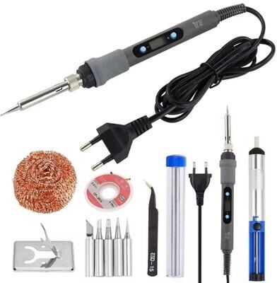 Uplift Essentials Digital Soldering Iron Kit With Adjustable Temperature And Display For Electronic Repairs 110v Us Plug 60w Set 3