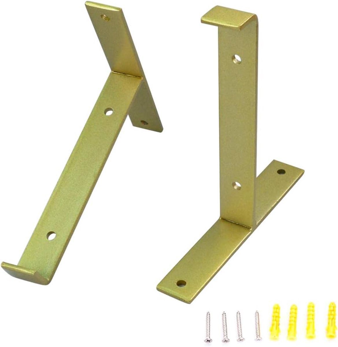 Goudkleurige T-vormige plankbeugels van 30 cm voor decoratie en opslag