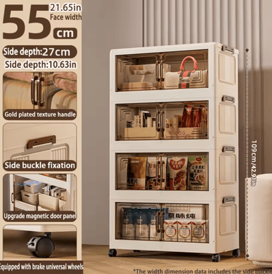 Inspire Picks Multifunction Folding Storage Cabinet Dustproof Portable Wardrobe Organizer 55cm 4 Layers