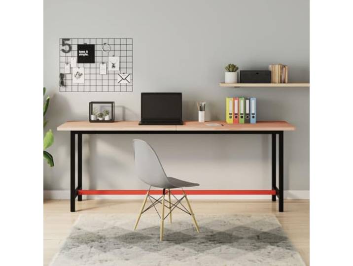 HEFZGDB Massivholz Schreibtischplatte 200x55x2,5 cm Buche faltbar mit Scharniersystem für Büro und Esszimmer Natürliche Maserung Robuste Tischplatte aus Buchenholz Einfache