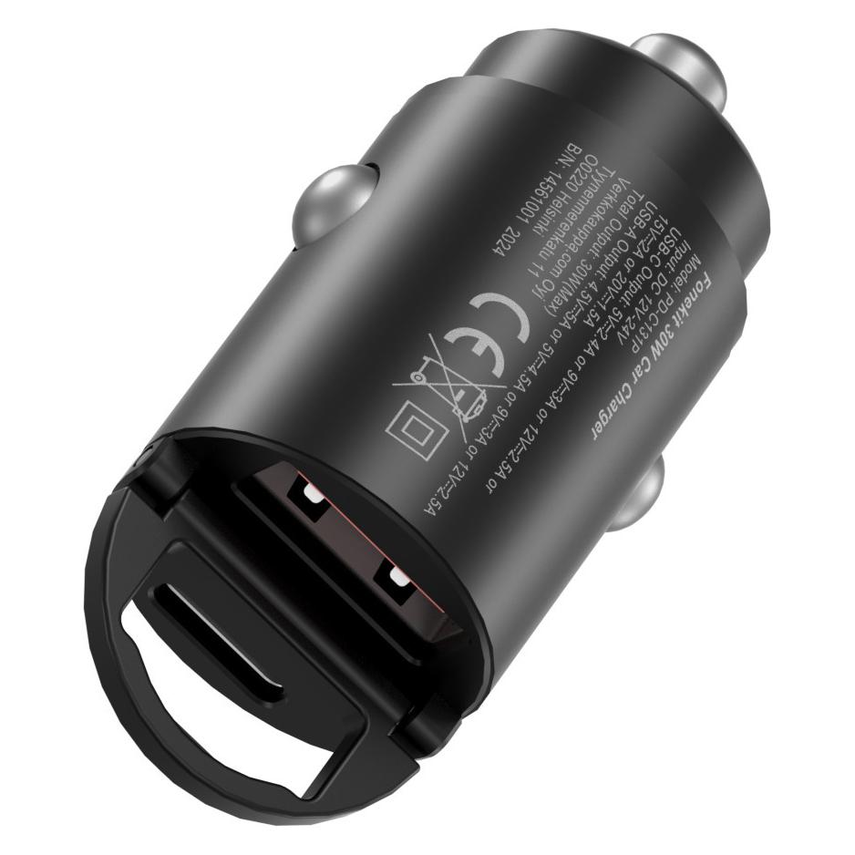FoneKit PD 30W Car Charger, USB-A + USB-C (54378507)