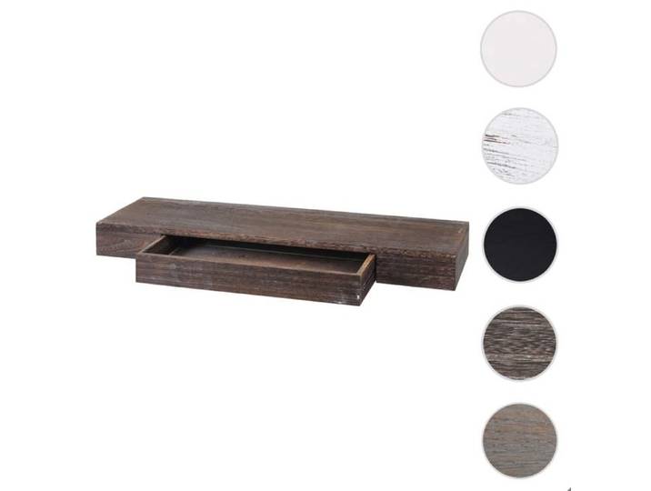 Étagère murale MCW-H37 8x80x25cm brun shabby