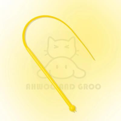 Inspire Select Interactive Mouse Tail Cat Wand Toy With Bell Silicone Teaser Stick For Indoor Cats yellow
