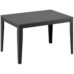 Stones Großer Ausziehtisch (130–290 cm) mit zementgrauer Melaminplatte und schwarzen Metallbeinen – modernes und vielseitiges Designmöbel