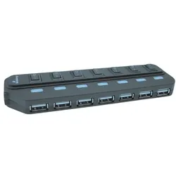 MediaRange USB-2.0 Hub 1:7 »MRCS504« mit separaten Schaltern