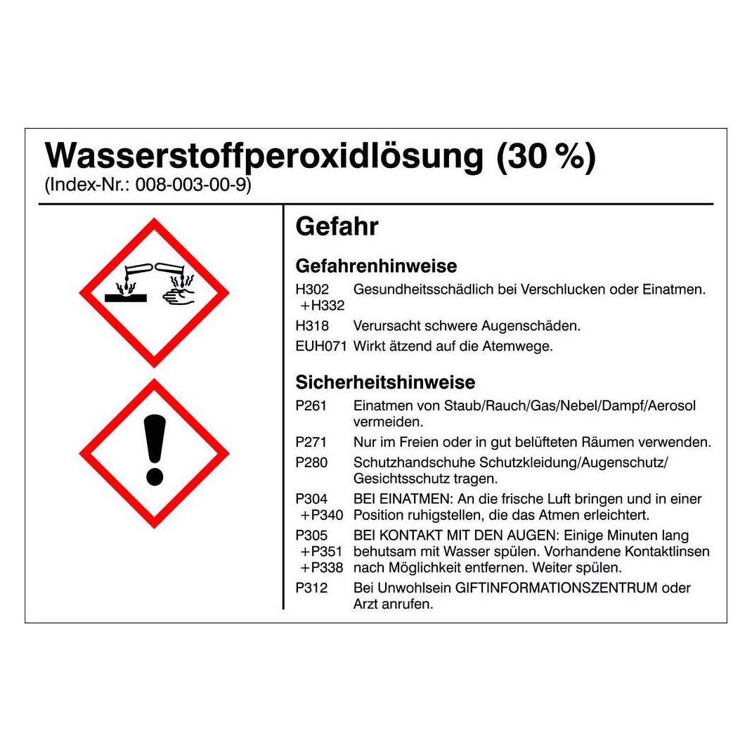 SafetyMarking Gefahrstoffetiketten G021 Wasserstoffperoxidlösung 10. (21.B1200.21)