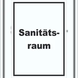 HB-Druck Sanitätsraum Schild mit Text Krankenzimmer hochkant A2 (420x594mm)