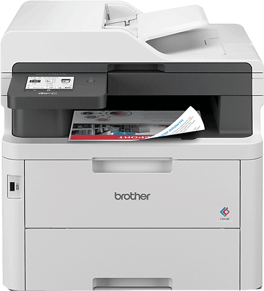 Impresora multifunción láser - Brother MFCL3760CDW, Impresión doble cara, Color, WiFi, Fax, Gris