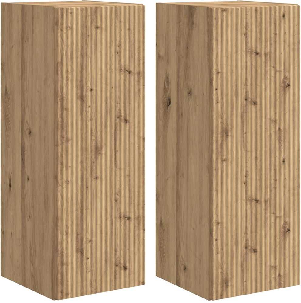 vidaXL Meuble TV mural 2 pc Chêne artisan Bois d'ingénierie