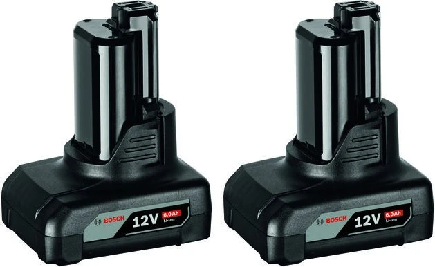 BOSCH Professional 2x Akku GBA 12V 6,0 Ah 1.600.A00.X7M