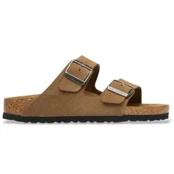 Birkenstock für Damen. 1032717 Sandalen aus Leder Arizona (Schmale Passform) braun (36), Wohnung, Wildleder, Keine, Lässig