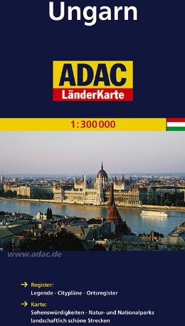 ADAC Kartografie - ADAC Länderkarte Ungarn 1:300.000: Register: Legende, Citypläne, Ortsregister. Karte: Sehenswürdigkeiten, Natur- und Nationalparks, landschaftlich schöne Strecken - Preis vom 09.10.2026 07:28:09 h