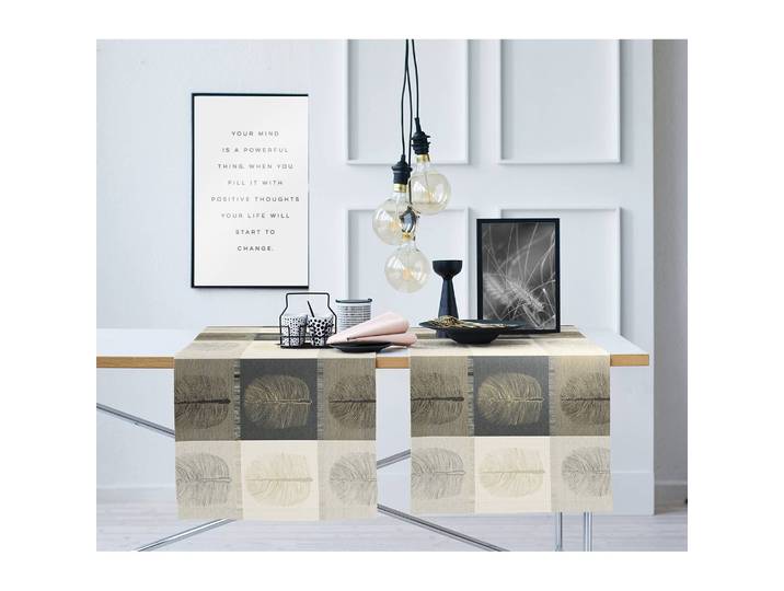 Chemin de table Vito 44 x 140cm Beige/Noir/Crème