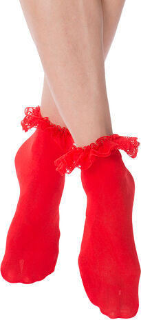 Rüschensocken, rot