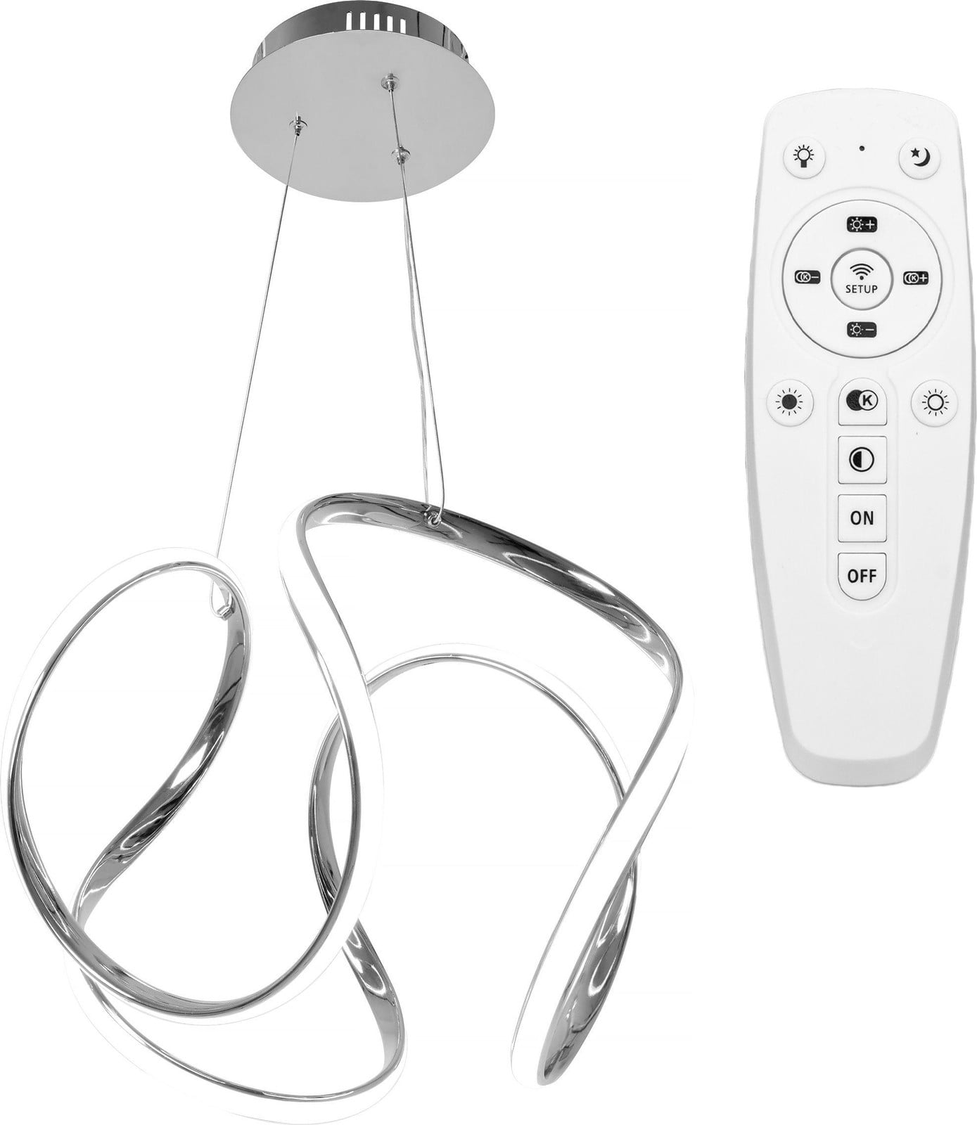 Toolight Moderne Hangende Plafondlamp Led Pilot Chrome
