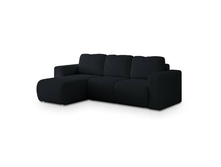 Canapé d'angle RINOVA Canape Convertible - Angle - 3 places - 250x143x85 cm - Tissu bouclette QUELLE 100 - Noir