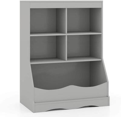 "34.5"" Kids Bookshelf 5 Cube Open Storage Shelf"