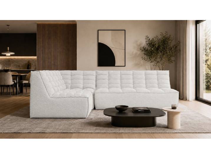 Kaiser Möbel Ecksofa L Mini aus POP-Plüschstoff, LAZY