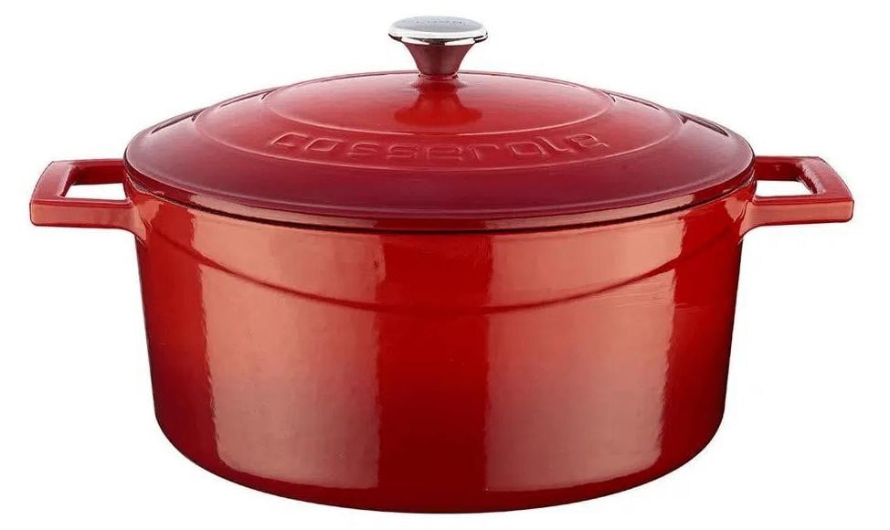 Lava braadpan van gietijzer, 4,49 liter, Rood, 24 cm
