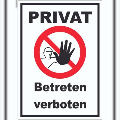 HB-Druck Privat Betreten verboten Aufkleber A7 (74x105mm)