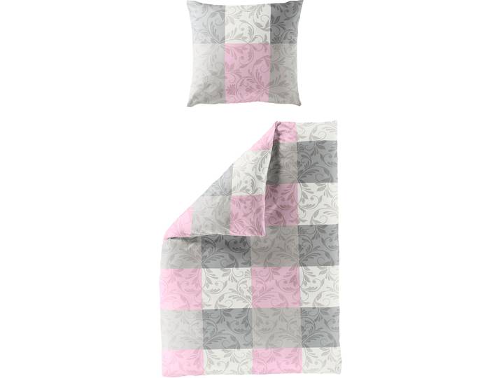 Bettwäsche BIERBAUM 3092 , rosa (rose), B/L: 155cm x 220cm, 1 Stk., 1 Stk., Seersucker, B/L: 80cm x 80cm, 2 Stk., Seersucker, Obermaterial: 100% Baumwolle, Bettwäsche, Bettwäsche, Biber, 100 % Baumwolle, pflegeleicht, kuschelig weich