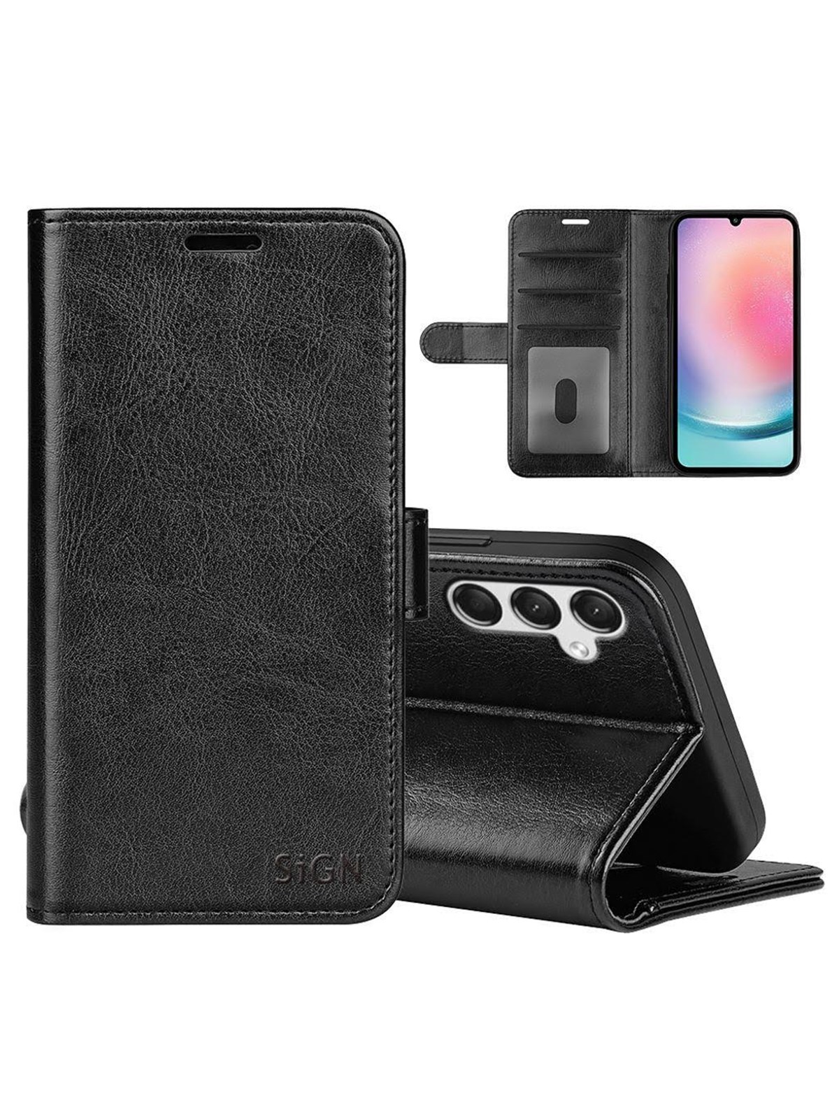 SiGN Wallet Cover for Samsung Galaxy A25 - Black