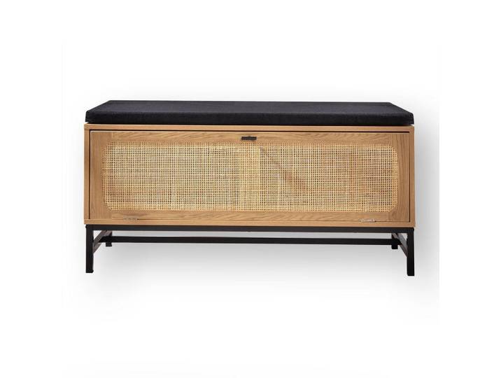 Calicosy Bank mit Schuhablage und Rattanfront - L100 cm, Apfelbaumfarben, 100x47x38 cm, Garderobe, Garderobenbänke, Schuhbänke
